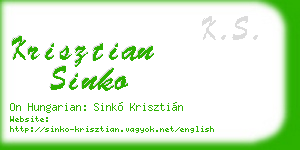 krisztian sinko business card